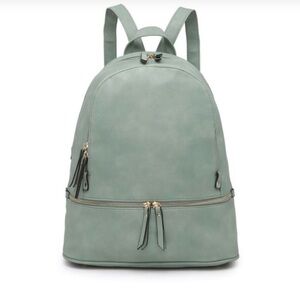 Jen & Co. Light Teal Backpack Vegan Anti-Theft Pocket in back Like New